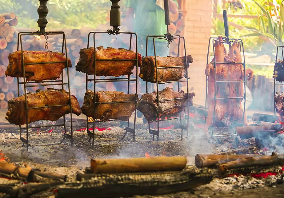 churrasco de chão