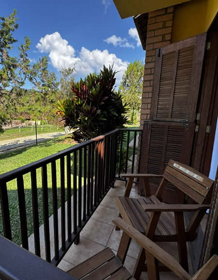 Varanda do Village Quádruplo no Hotel Fazenda Gamela